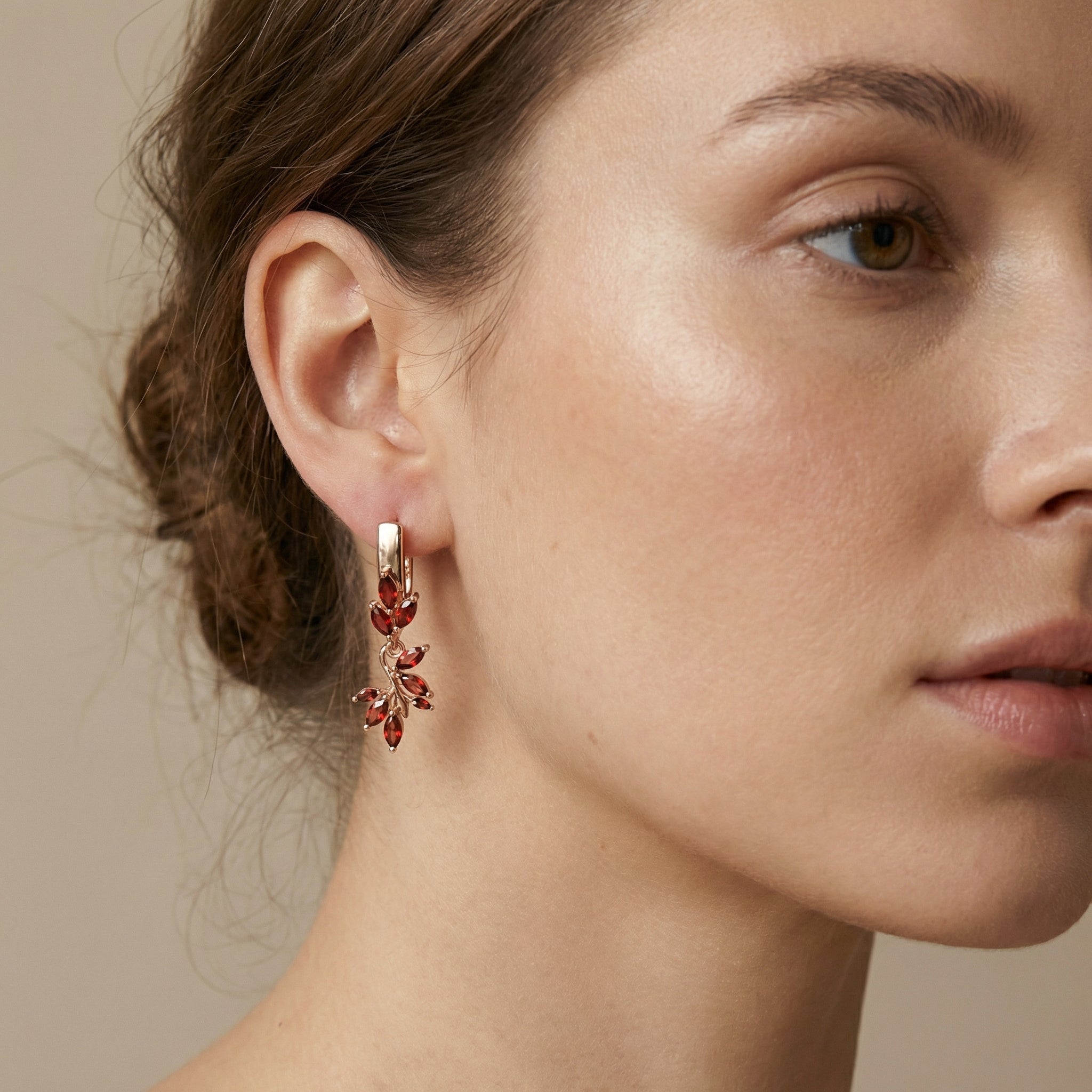 Amber Leaf Drop Earrings