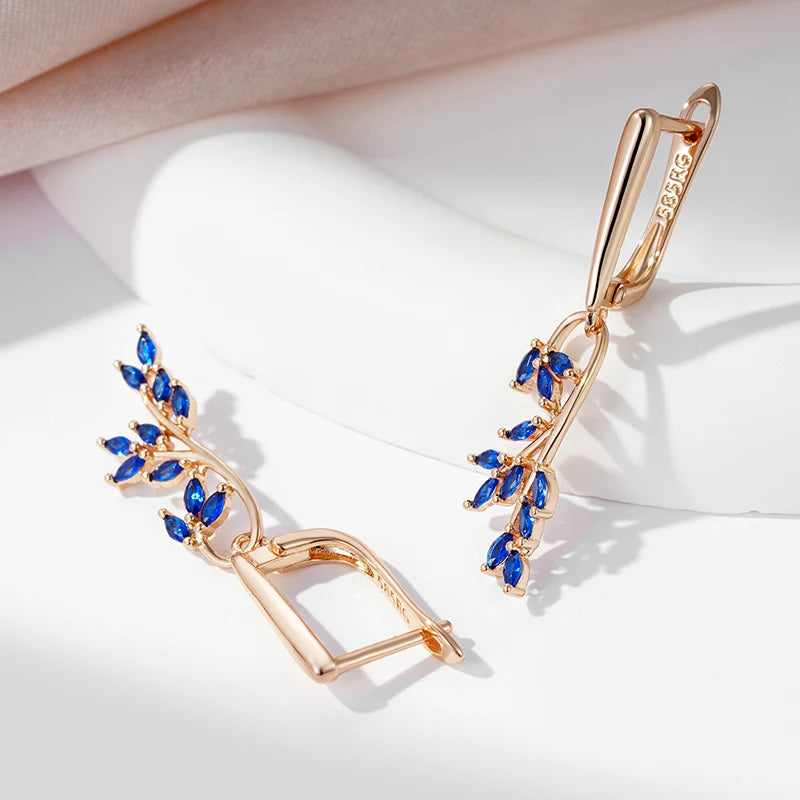 Sapphire Vine Drop Earrings