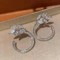 Olive Leaf Pavé Hoop Earrings
