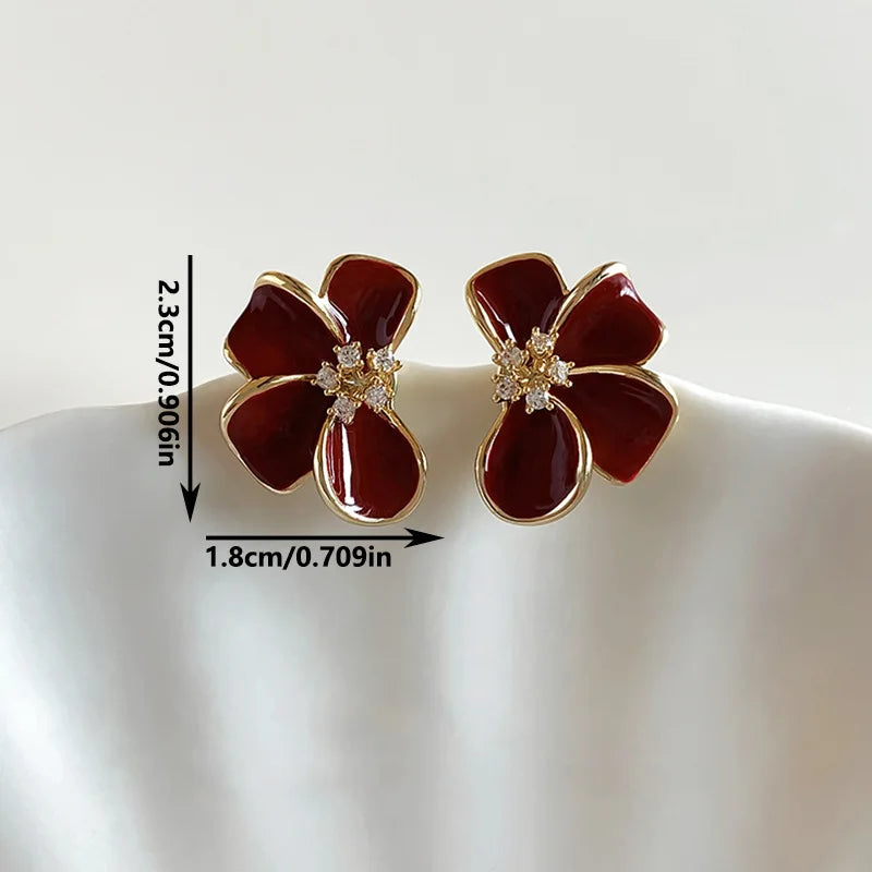Crimson Petal Studs