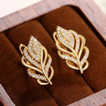 Golden Leaf Hoop Earrings