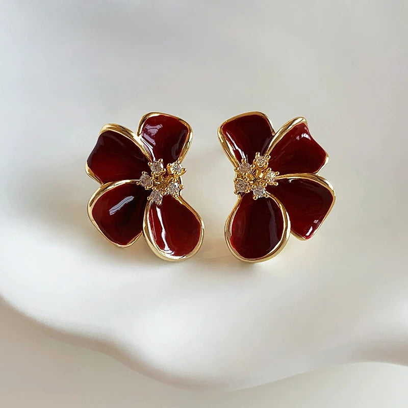 Crimson Petal Studs