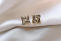 Noir Grid Stud Earrings