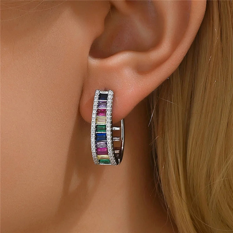 Spectrum Bar Hoop Earrings