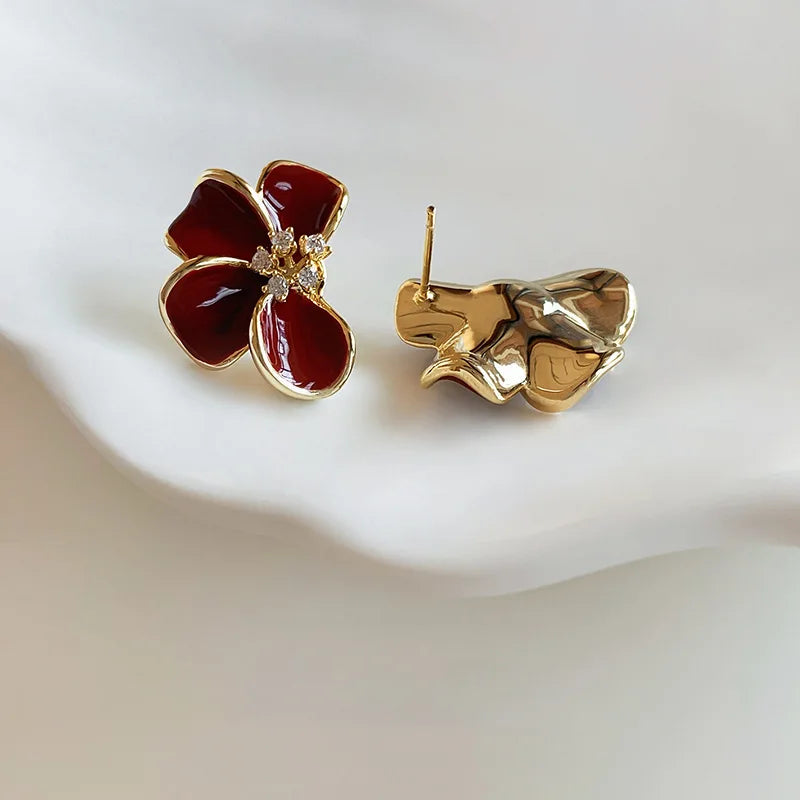 Crimson Petal Studs