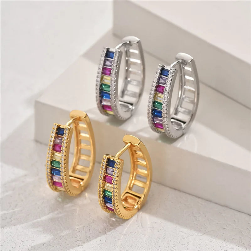 Spectrum Bar Hoop Earrings
