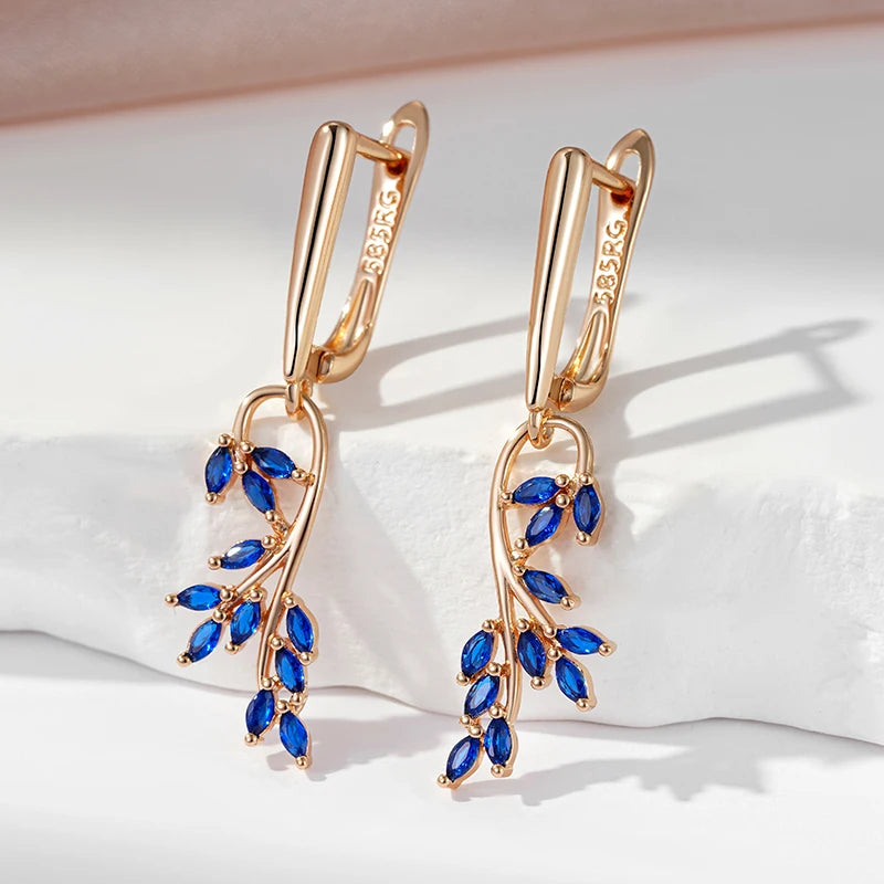 Sapphire Vine Drop Earrings