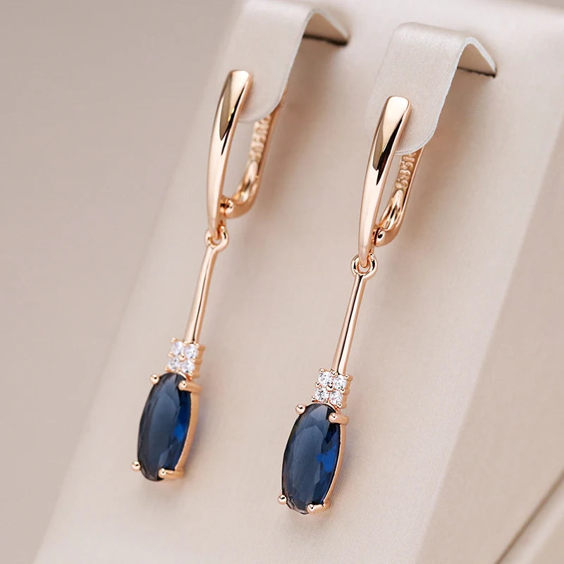 Midnight Oval Drop Earrings