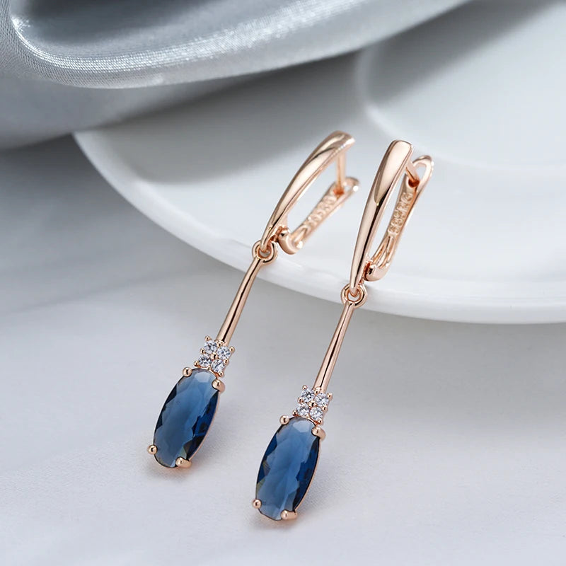 Midnight Oval Drop Earrings