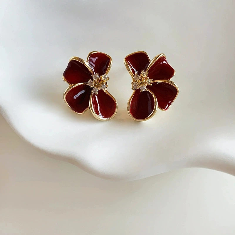 Crimson Petal Studs