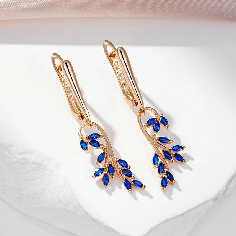 Sapphire Vine Drop Earrings
