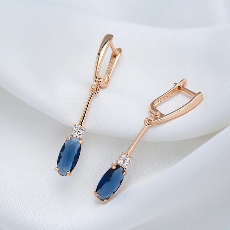 Midnight Oval Drop Earrings